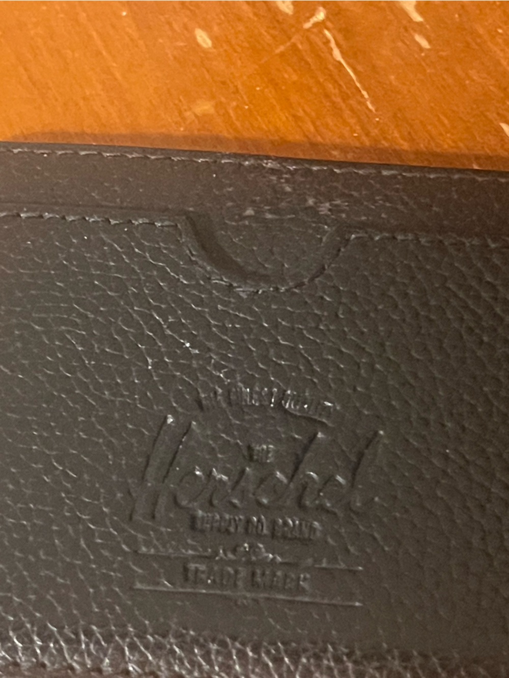 Herschel Supply Company Black Pebbled Leather Card Holder